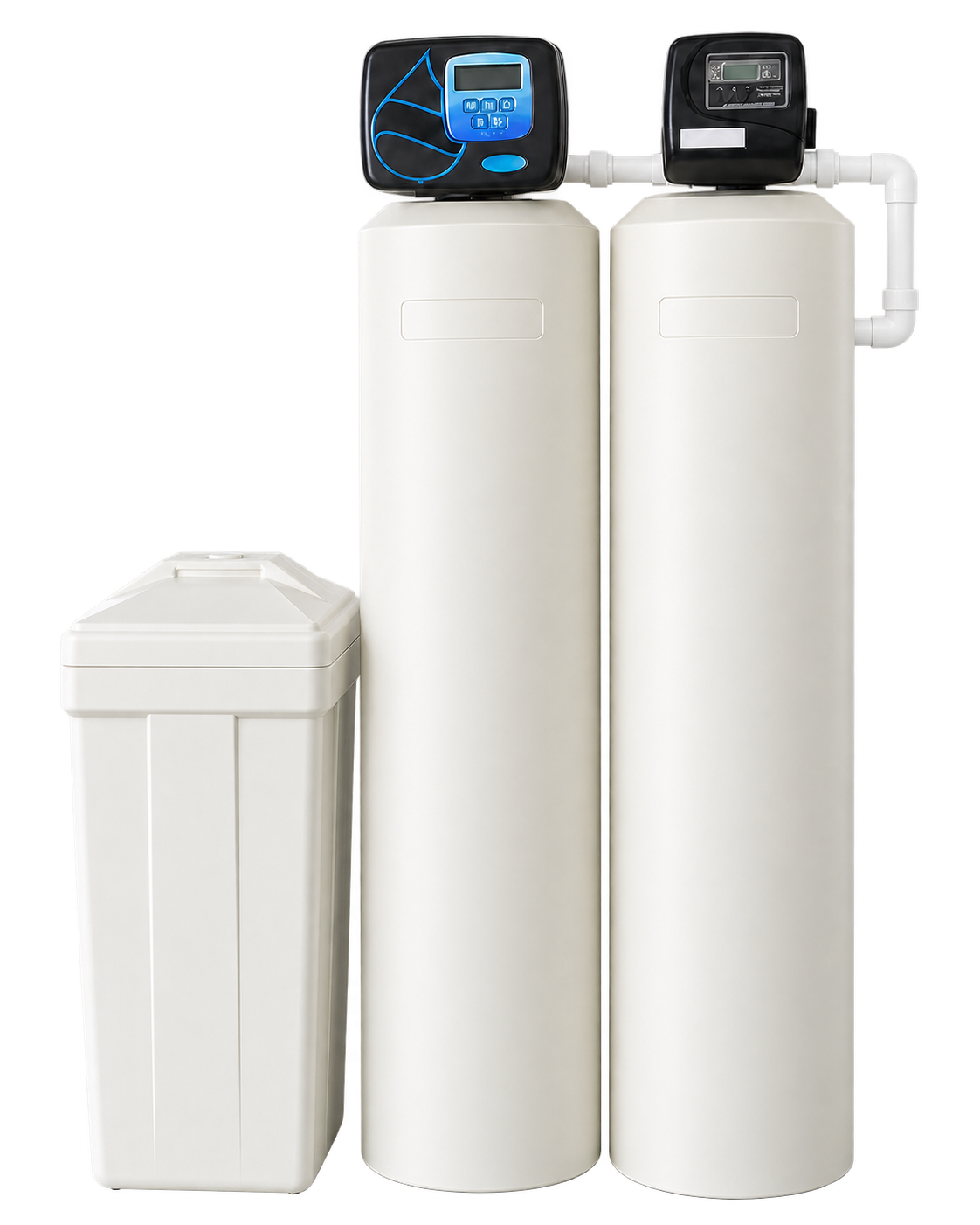 HydroDuo separate filtration and softening vessels with brine tank