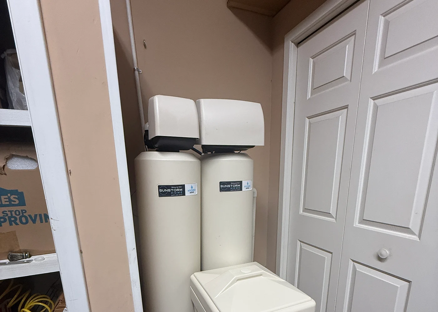 Separate filtration and softening tanks
