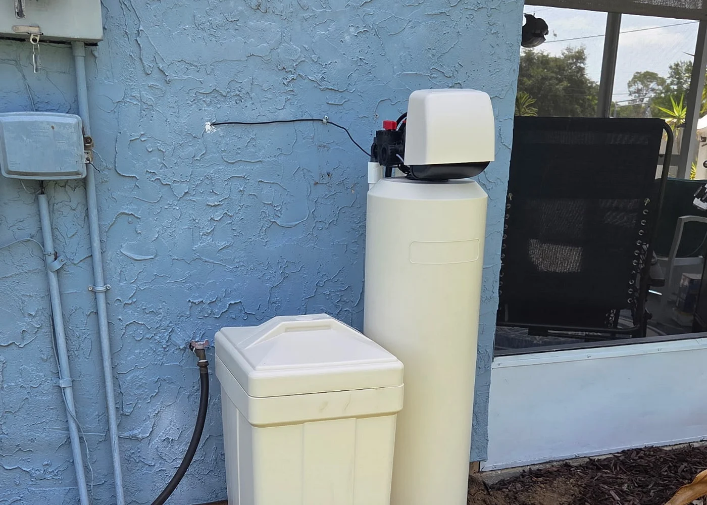 Whole-home treatment beside a screened patio