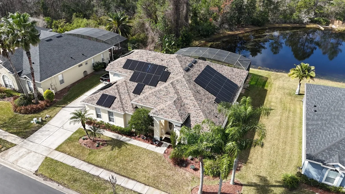 A Sunstorm solar installation on a Central Florida home