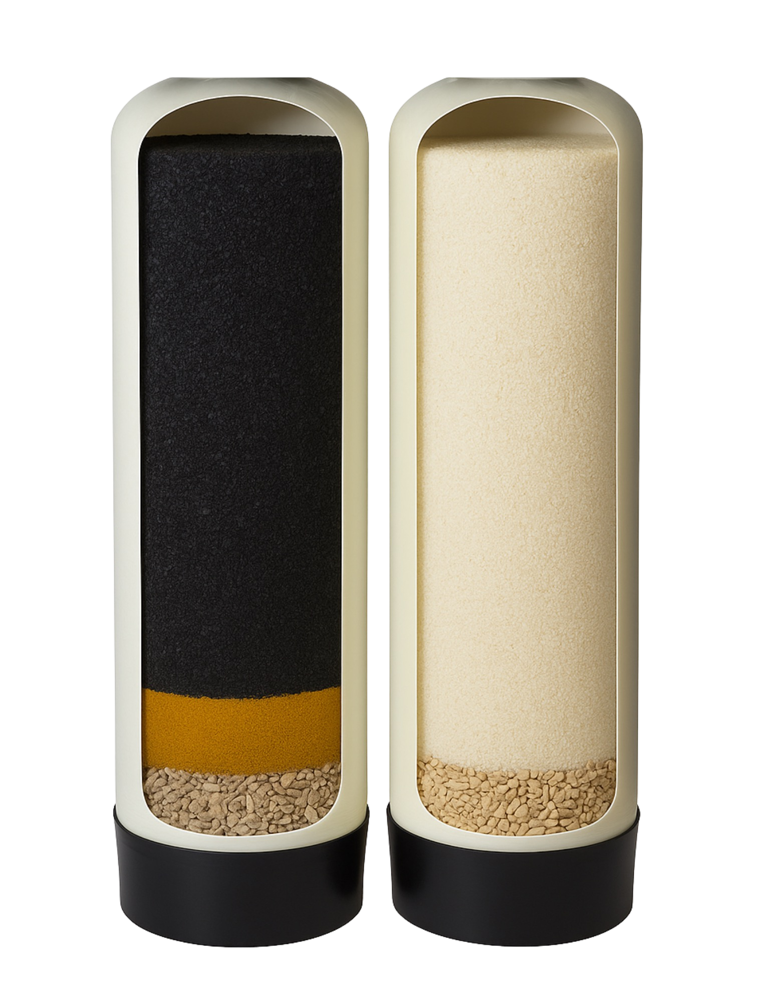 Cutaway view of HydroDuo™'s separate filtration and softening vessels
