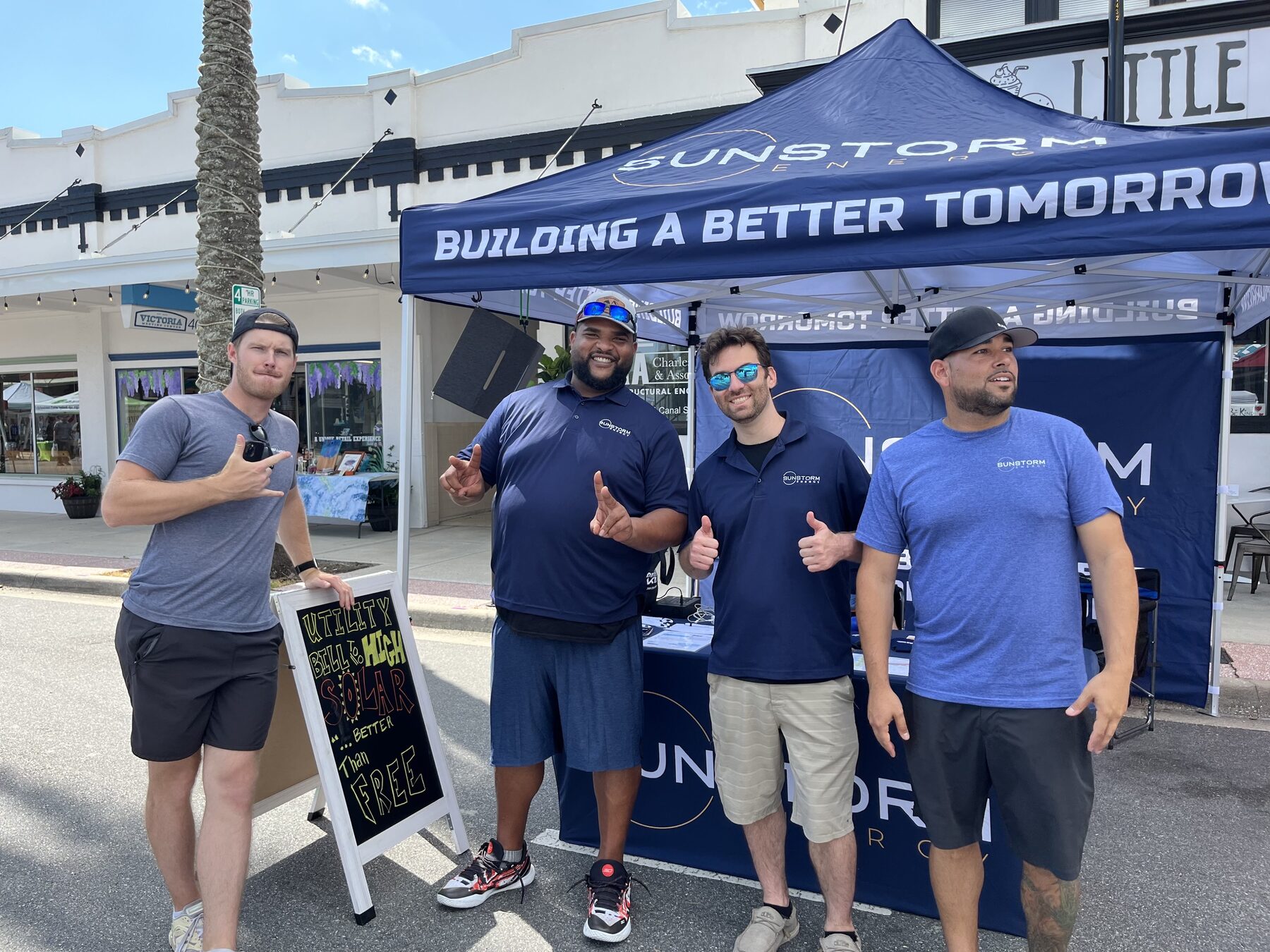Members of the Sunstorm team at a community event
